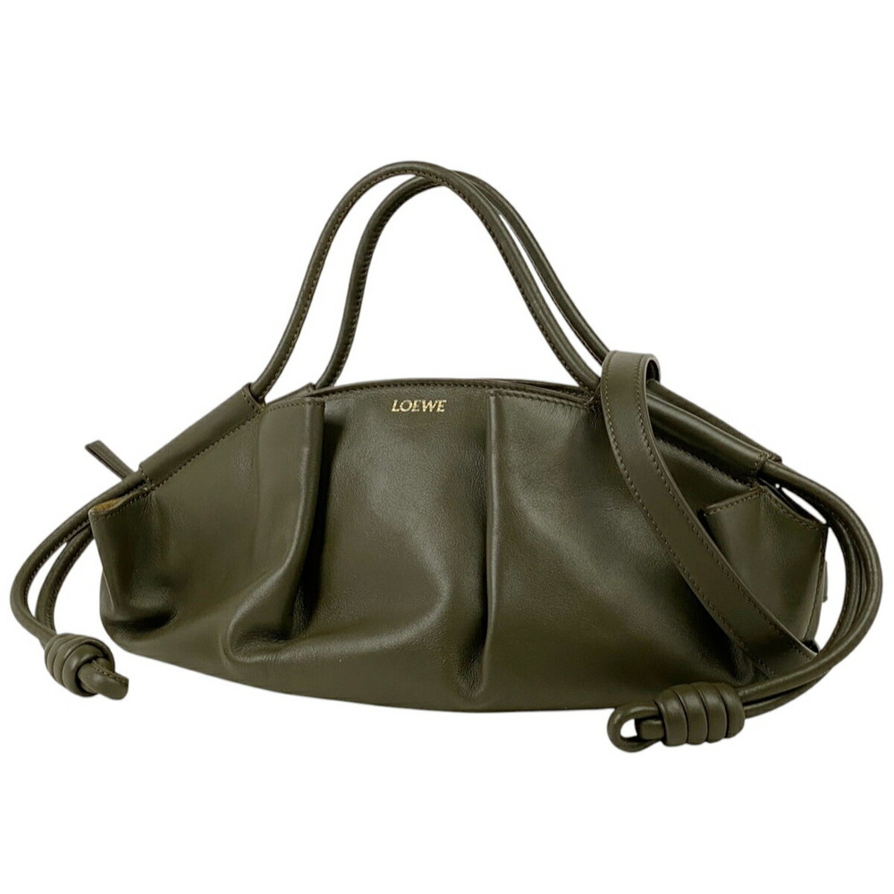 LOEWE Paseo Bag Logo Shoulder Bag khaki Green Handbag Beige
